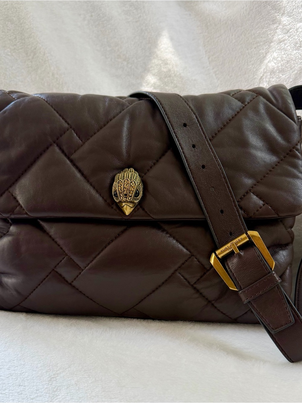 Kurt Geiger London Medium Kensington Soft Bag - Brown Leather - Picture 2 of 16